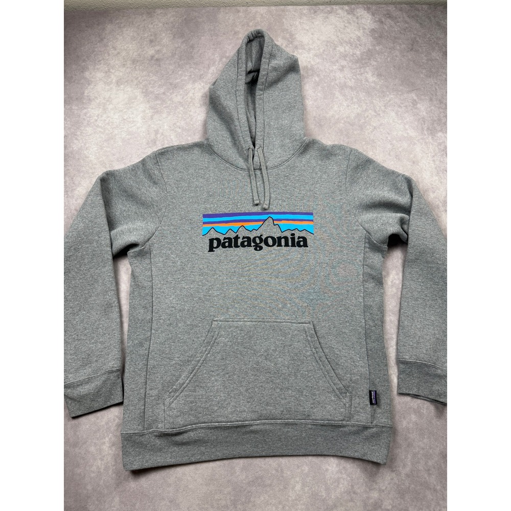 Patagonia Uprisal Hoody Mens Small Gray P-6 Logo Uprisal Sweatshirt 39622